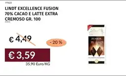 Prezzemolo e Vitale Lindt excellence fusion 70% cacao e latte extra cremoso offerta