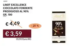 Prezzemolo e Vitale Lindt excellence cioccolato fondente prodigioso al 90% offerta