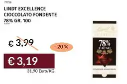 Prezzemolo e Vitale Lindt excellence cioccolato fondente excellence 78% offerta