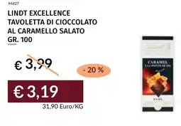 Prezzemolo e Vitale Lindt excellence tavoletta di cioccolato al caramello salato offerta