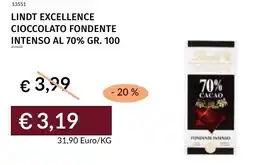 Prezzemolo e Vitale Lindt excellence cioccolato fondente intenso al 70% offerta