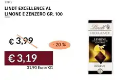 Prezzemolo e Vitale Lindt excellence al limone e zenzero offerta