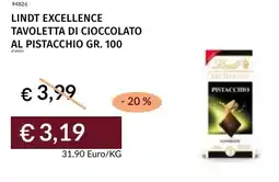Prezzemolo e Vitale Lindt excellence tavoletta di cioccolato al pistacchio offerta
