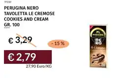 Prezzemolo e Vitale Perugina nero tavoletta le cremose cookies and cream offerta