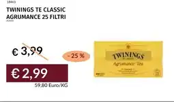 Prezzemolo e Vitale Twinings te classic agrumance 25 filtri offerta