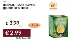 Prezzemolo e Vitale Namaste tisana respiro del bosco 15 filtri offerta