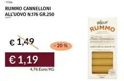 Prezzemolo e Vitale Rummo cannelloni all'uovo N.176 offerta