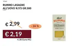 Prezzemolo e Vitale Rummo lasagne all'uovo N.173 offerta