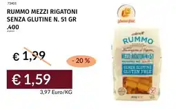 Prezzemolo e Vitale Rummo mezzi rigatoni senza glutine N. 51 offerta