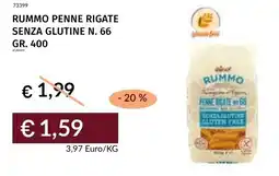 Prezzemolo e Vitale Rummo penne rigate senza glutine N. 66 offerta