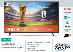 Sinergy Hisense 43A69Q Smart TV 43" 4K offerta