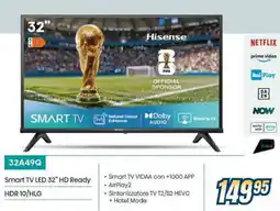 Sinergy Hisense 32A49Q Smart TV LED 32" HD Ready offerta