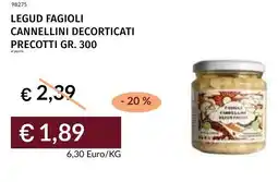 Prezzemolo e Vitale Legud fagioli cannellini decorticati precotti offerta