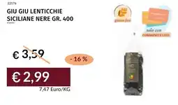 Prezzemolo e Vitale Giu giu lenticchie siciliane nere offerta