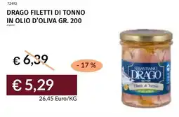 Prezzemolo e Vitale Drago filetti di tonno in olio d'oliva offerta