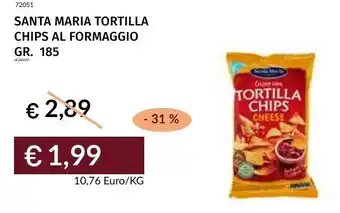 Prezzemolo e Vitale Santa maria tortilla chips al formaggio offerta