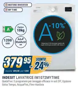 Sinergy INDESIT LAVATRICE IM1072MYTIME offerta