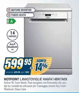 Sinergy HOTPOINT LAVASTOVIGLIE HA6FA14BN7A0X offerta