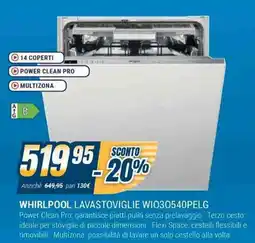 Sinergy WHIRLPOOL LAVASTOVIGLIE WI030540PELG offerta