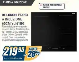 Sinergy DE LONGHI PIANO A INDUZIONE 60CM YLI61BG offerta