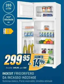 Sinergy INDESIT FRIGORIFERO DA INCASSO IND2040E offerta