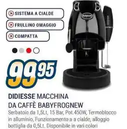 Sinergy Didiesse macchina da caffè babyfrognew offerta
