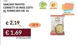 Prezzemolo e Vitale Sarchio paffito cornetti di mais cotti al forno bio offerta