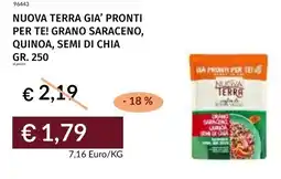 Prezzemolo e Vitale Nuova terra gia' pronti per te! grano saraceno, quinoa, semi di chia offerta