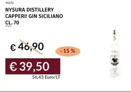 Prezzemolo e Vitale Nysura distillery capperi! gin siciliano offerta