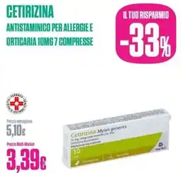Medi-Market Cetirizina antistaminico per allergie e orticaria offerta
