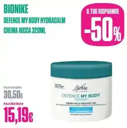 Medi-Market Bionike defence my body hydracalm crema ricca offerta