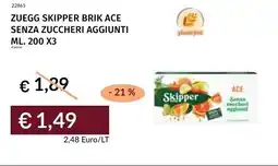 Prezzemolo e Vitale Zuegg skipper brik ace senza zuccheri aggiunti offerta