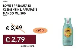 Prezzemolo e Vitale Lome spremuta di clementine, ananas e mango offerta
