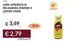 Prezzemolo e Vitale Lome spremuta di melagrana zenzero e limone offerta