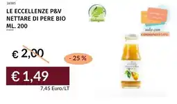 Prezzemolo e Vitale Le eccellenze p&v nettare di pere bio offerta