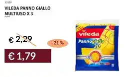 Prezzemolo e Vitale Vileda panno giallo multiuso x3 offerta