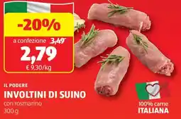 ALDI Il podere involtini di suino con rosmarino offerta