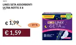 Prezzemolo e Vitale Lines seta assorbenti ultra notte x 8 offerta