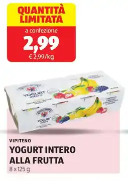 ALDI Vipiteno yogurt intero alla frutta offerta