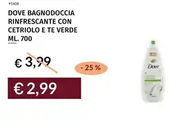 Prezzemolo e Vitale Dove bagnodoccia rinfrescante con cetriolo e te verde offerta