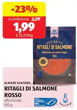 ALDI Almare seafood ritagli di salmone rosso affumicato offerta