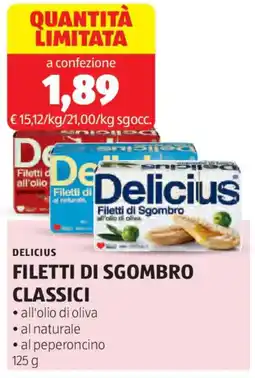 ALDI Delicius filetti di sgombro classici offerta