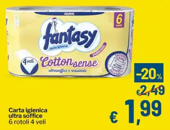 Fantasy carta igienica ultra soffice 6 rotoli 4 veli