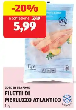 ALDI Golden seafood filetti di merluzzo atlantico offerta