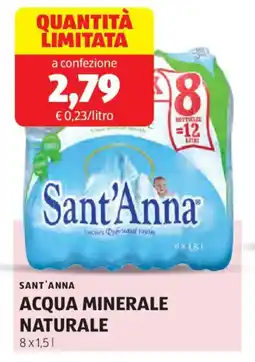 ALDI Sant'anna acqua minerale naturale offerta