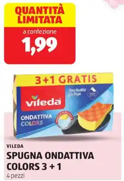 ALDI Vileda spugna ondattiva colors 3+1 offerta
