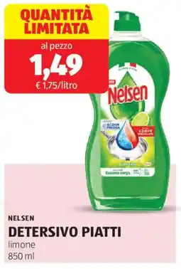 ALDI Nelsen detersivo piatti limone offerta