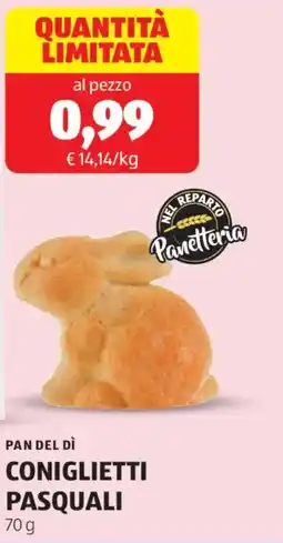 ALDI Pan del dì coniglietti pasquali offerta