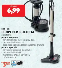 ALDI Ride + go pompe per bicicletta offerta