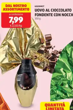 ALDI Gourmet uovo al cioccolato fondente con nocciole offerta